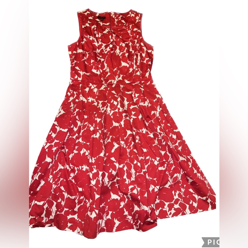 Talbots Red and white  floral dress